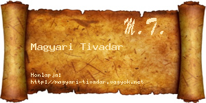 Magyari Tivadar névjegykártya